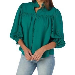 CROSBY BY MOLLIE BURCH worth blouse in dutch green Small